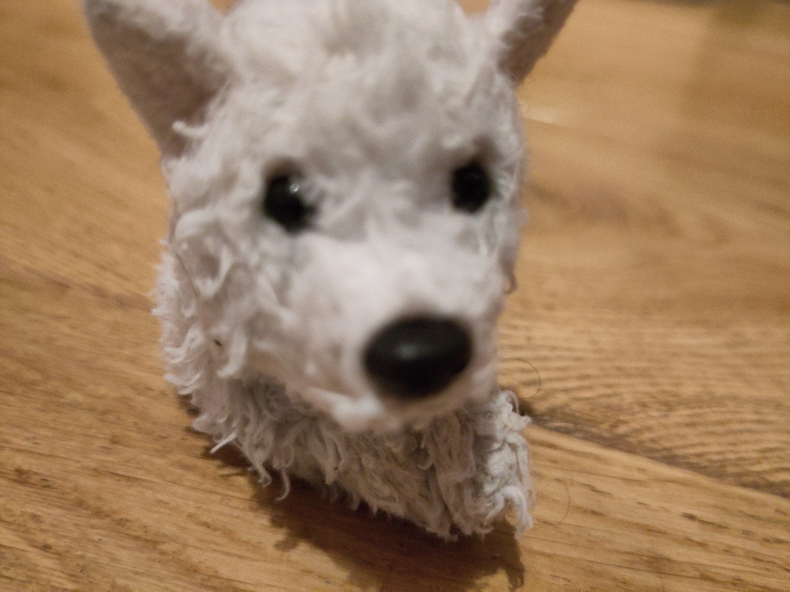 Schattige witte pluche hond knuffel - Klein formaat, Ophalen, Hond, Zo goed als nieuw, Klein (minder dan 20 cm)