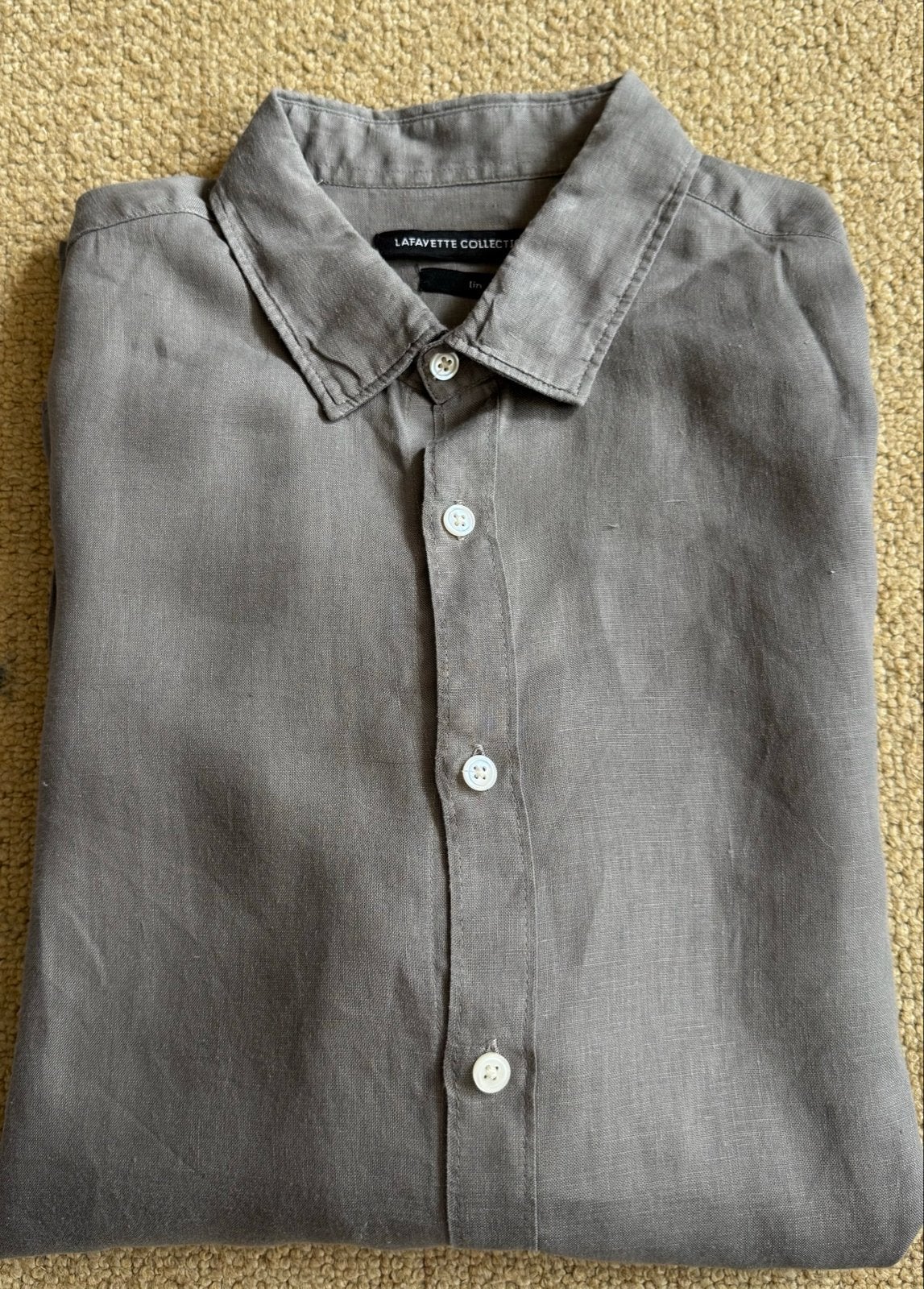Lafayette Collection vLinnen Overhemd - Taupe, XL, Ophalen of Verzenden, Zo goed als nieuw, Overige kleuren, Overige halswijdtes