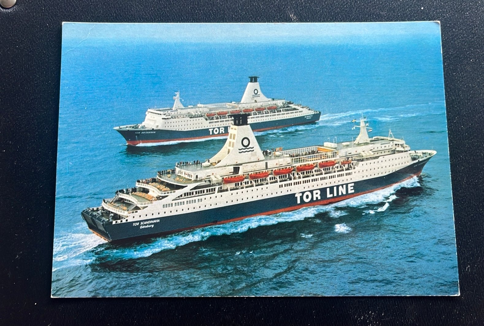 MS Tor Britannia en Tor Scandinavia, Ophalen of Verzenden, Zo goed als nieuw, Motorboot, Kaart, Foto of Prent
