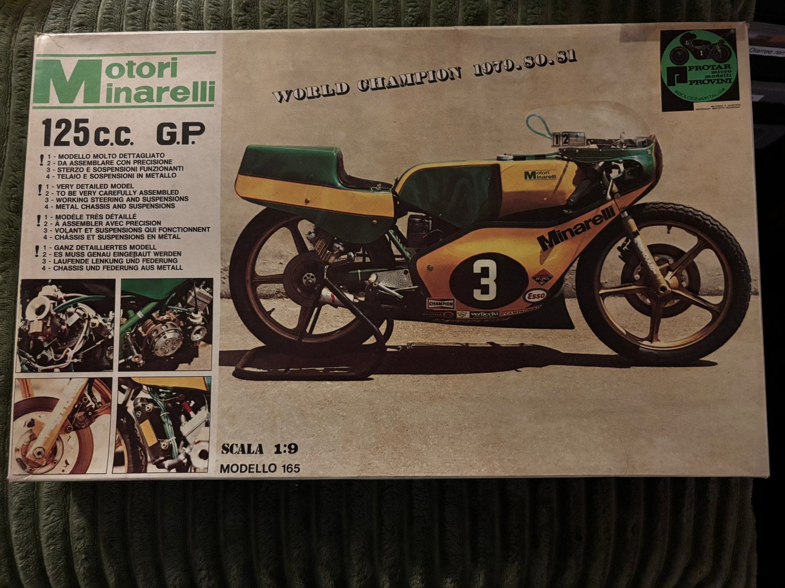 PROTAR MINARELLI 125 1/9 ANGEL NIETO BIANCHI ZELDZAAM # 165, Ophalen of Verzenden, Zo goed als nieuw, 1:9 t/m 1:12, Motor