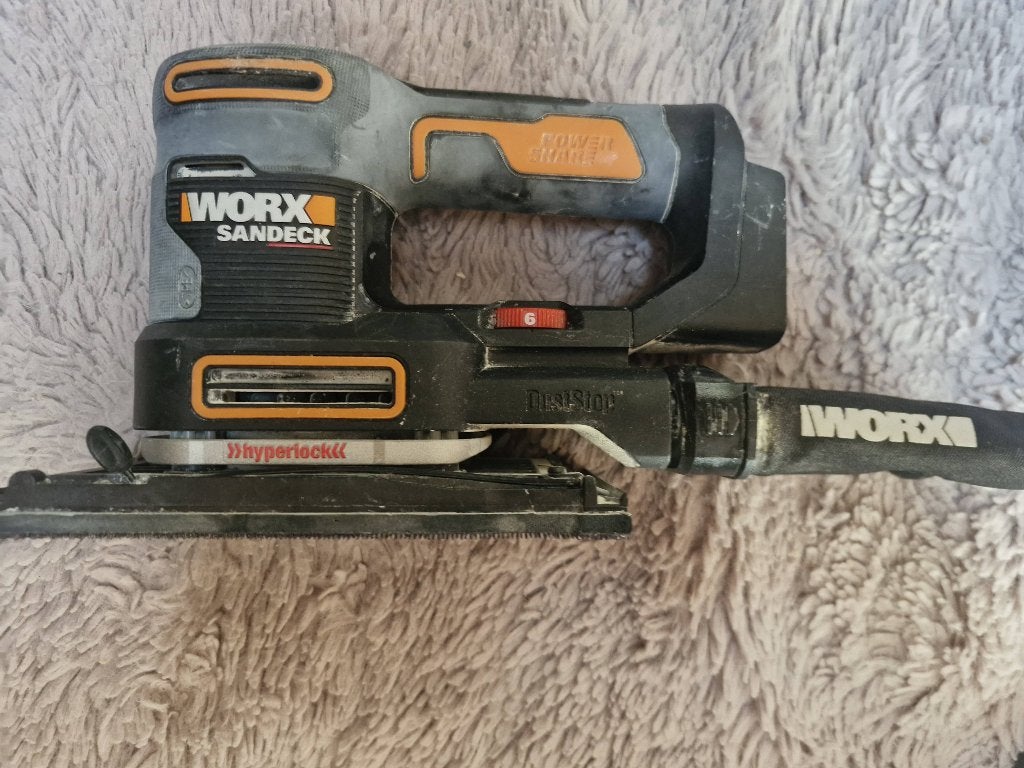 WORX WX820 Schuurmachine, Ophalen of Verzenden, Gebruikt, Minder dan 600 watt, Vlakschuurmachine