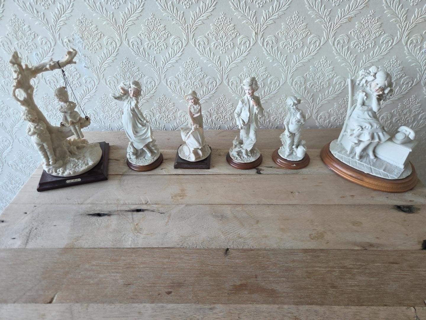 Vintage Beeldengroep B. Merli - Jongen en Meisje op Schommel, Ophalen, Groep mensen, 20 - 50 cm, Beeld