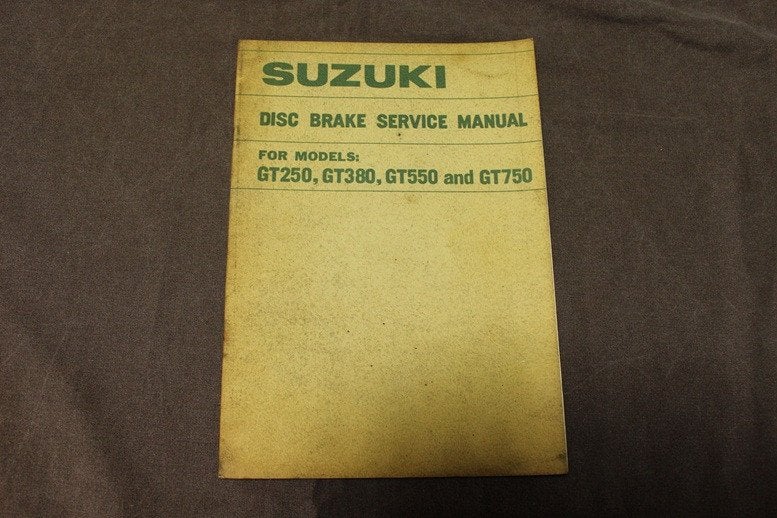 Suzuki 1972 GT250 GT380 550 GT750 disc brake service manual, Ophalen of Verzenden, Suzuki