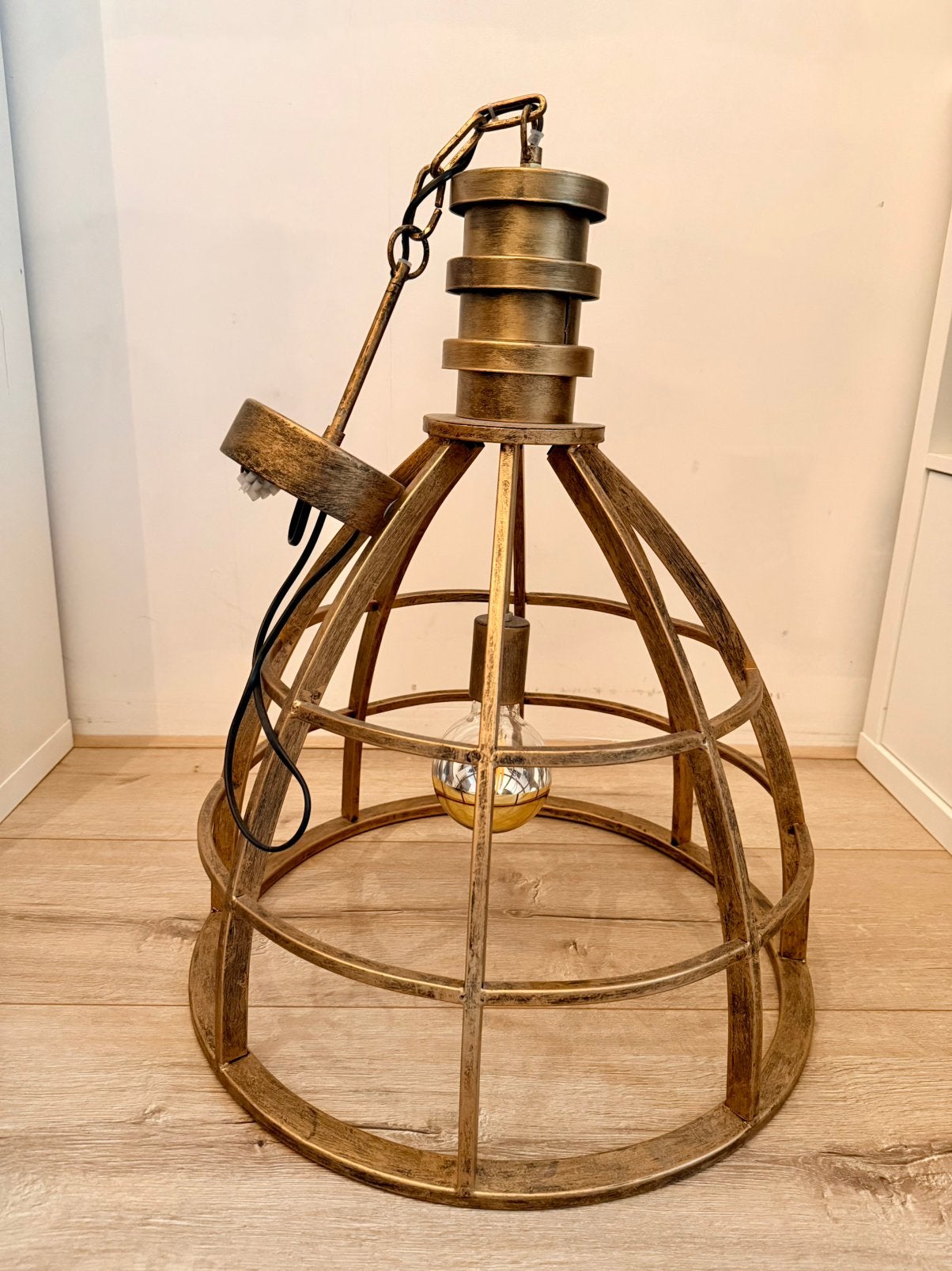 Riverdale hanglamp Goud ø50/h60 cm, Ophalen of Verzenden, Zo goed als nieuw, Metaal