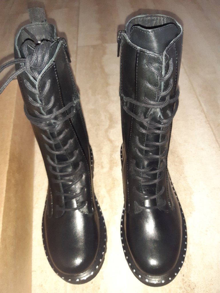 NIEUWE STOERE LEREN LAARSJES VAN POELMAN. MAAT 37, Poelman, Zwart, Lage of Enkellaarzen, Nieuw