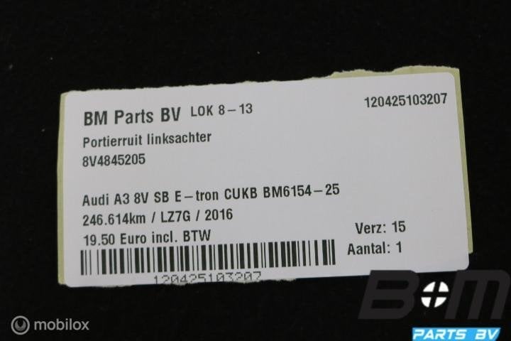 Portierruit linksachter Audi A3 8V SB E-tron 8V4845205, Gebruikt