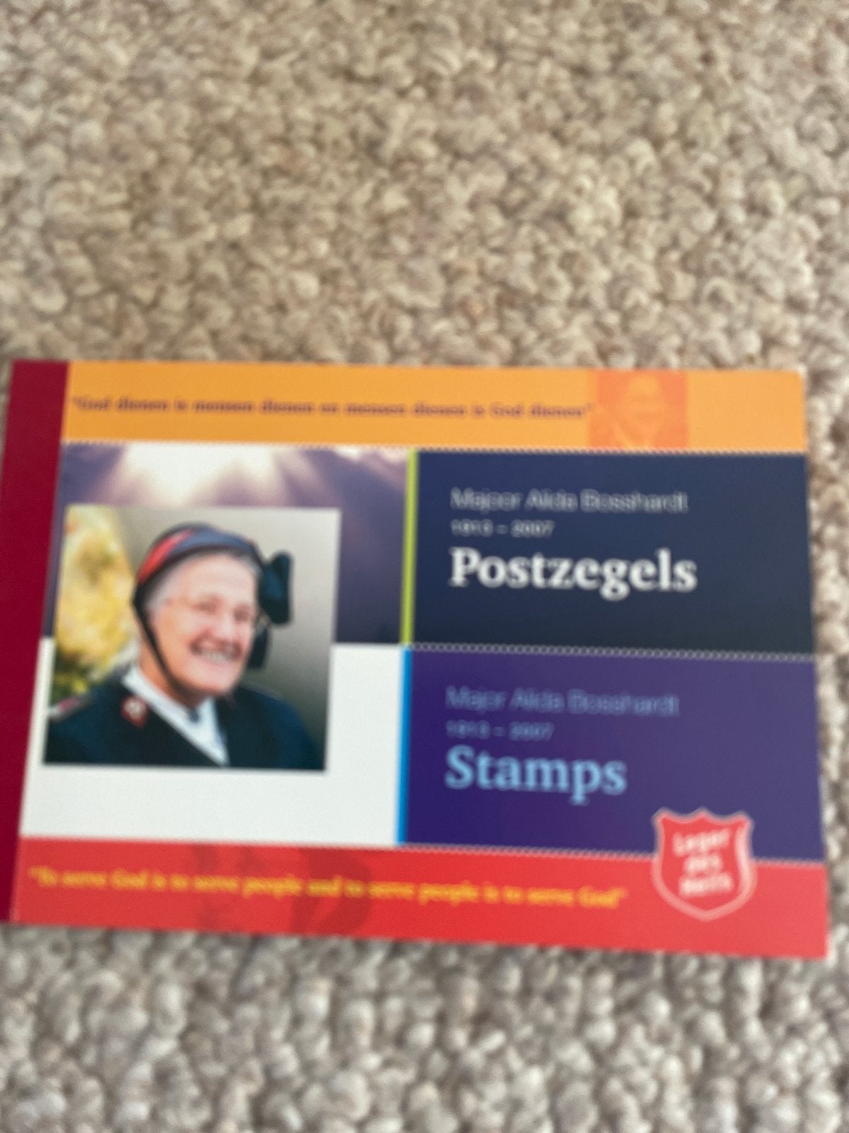 Postzegelvel Majoor Alida M. Bosshardt 1913-2007, Postzegels en Munten, Ophalen of Verzenden, Na 1940, Postfris