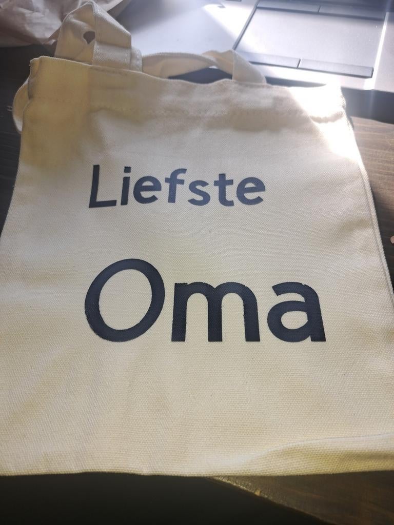Linnen tas liefste oma, Ophalen of Verzenden, Nieuw, Beige, Overige typen