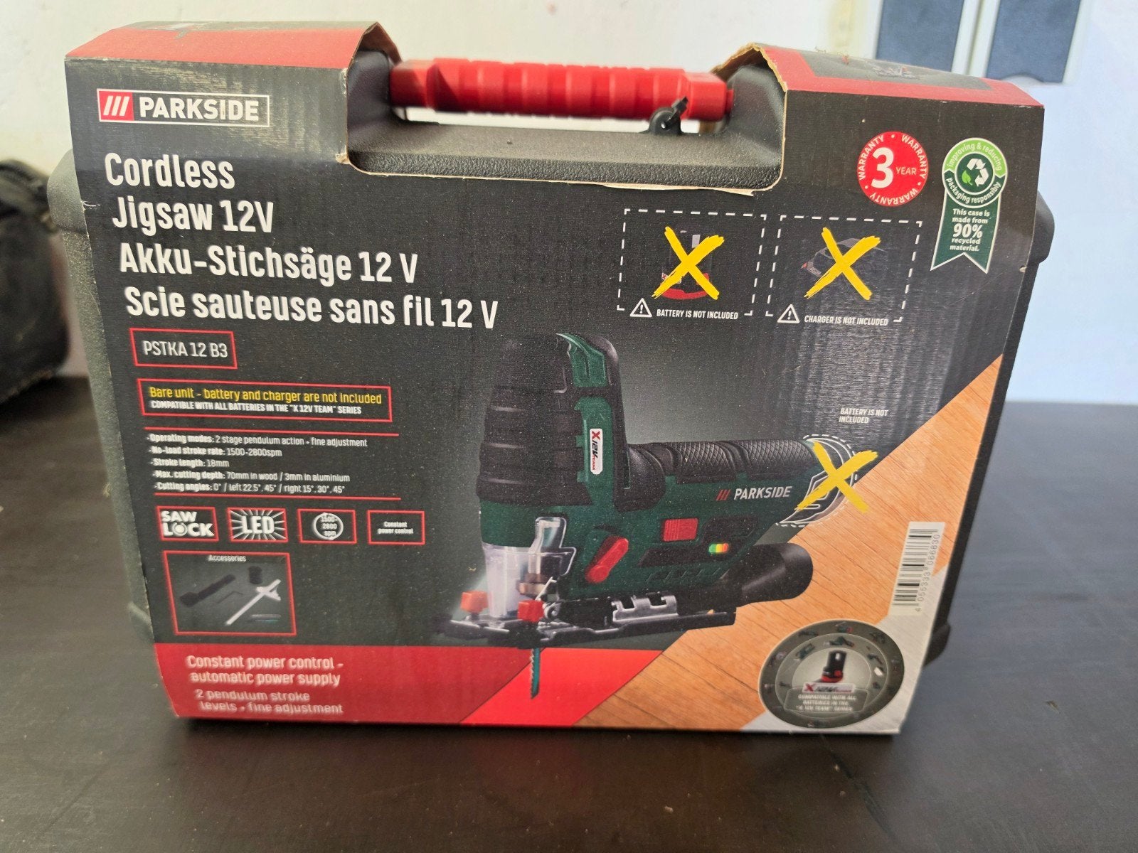 Parkside 12v decoupeerzaag nieuw, Decoupeerzaag, Nieuw, Ophalen of Verzenden, 30 tot 70 mm