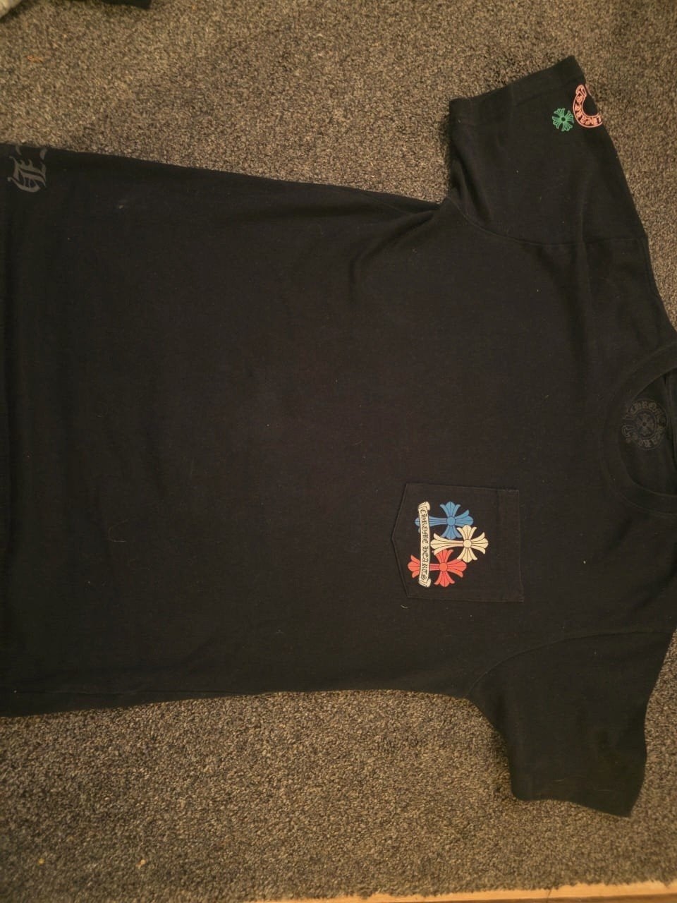 Zwart T-shirt met kleurrijk bloemen-design – Streetwear St, Chrome Hearts, Nieuw, Ophalen of Verzenden, Meerkleurig