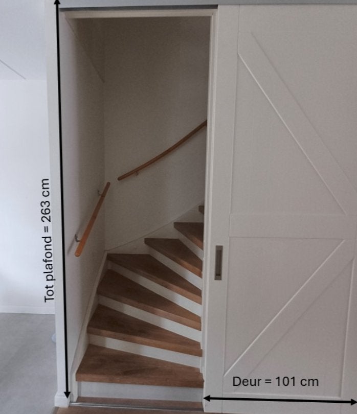 Schuifdeur barndeur 101 x 259 cm incl. railsysteem, Doe-het-zelf en Verbouw, Gebruikt, 215 cm of meer, Binnendeur, Schuifdeur