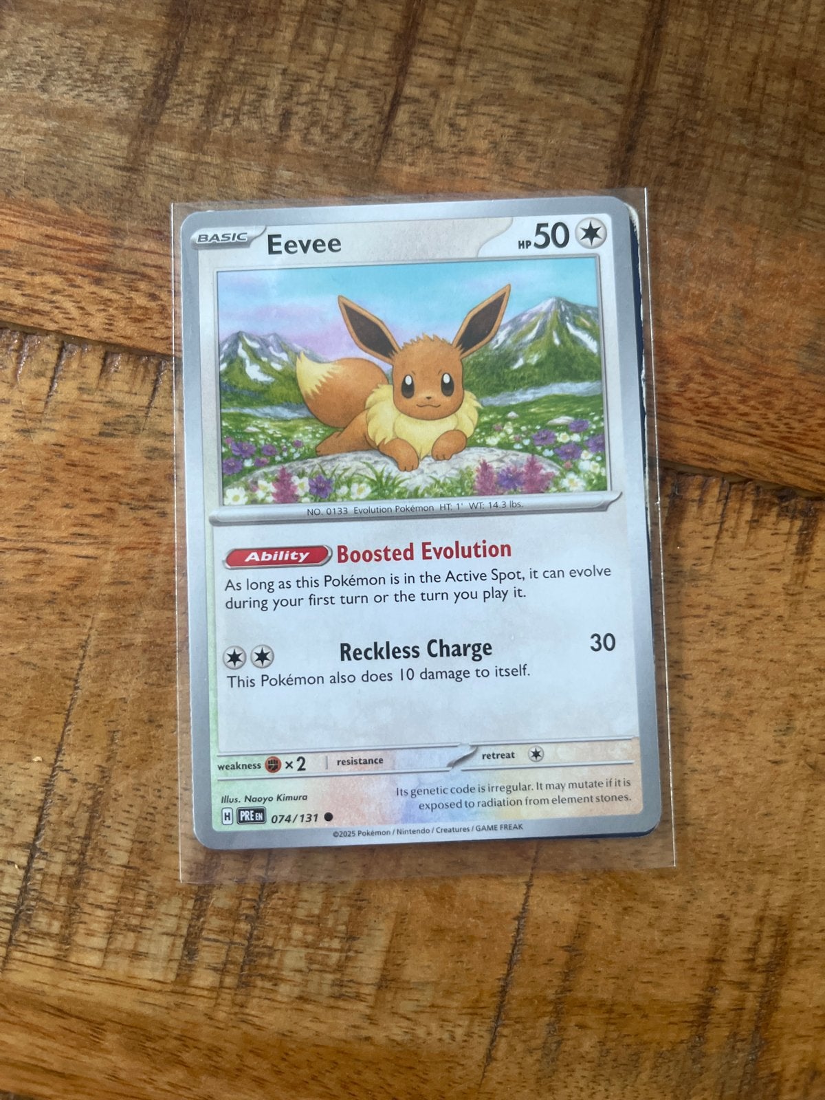 Eevee 074/131 Pokémon Kaart, Ophalen of Verzenden, Zo goed als nieuw, Losse kaart