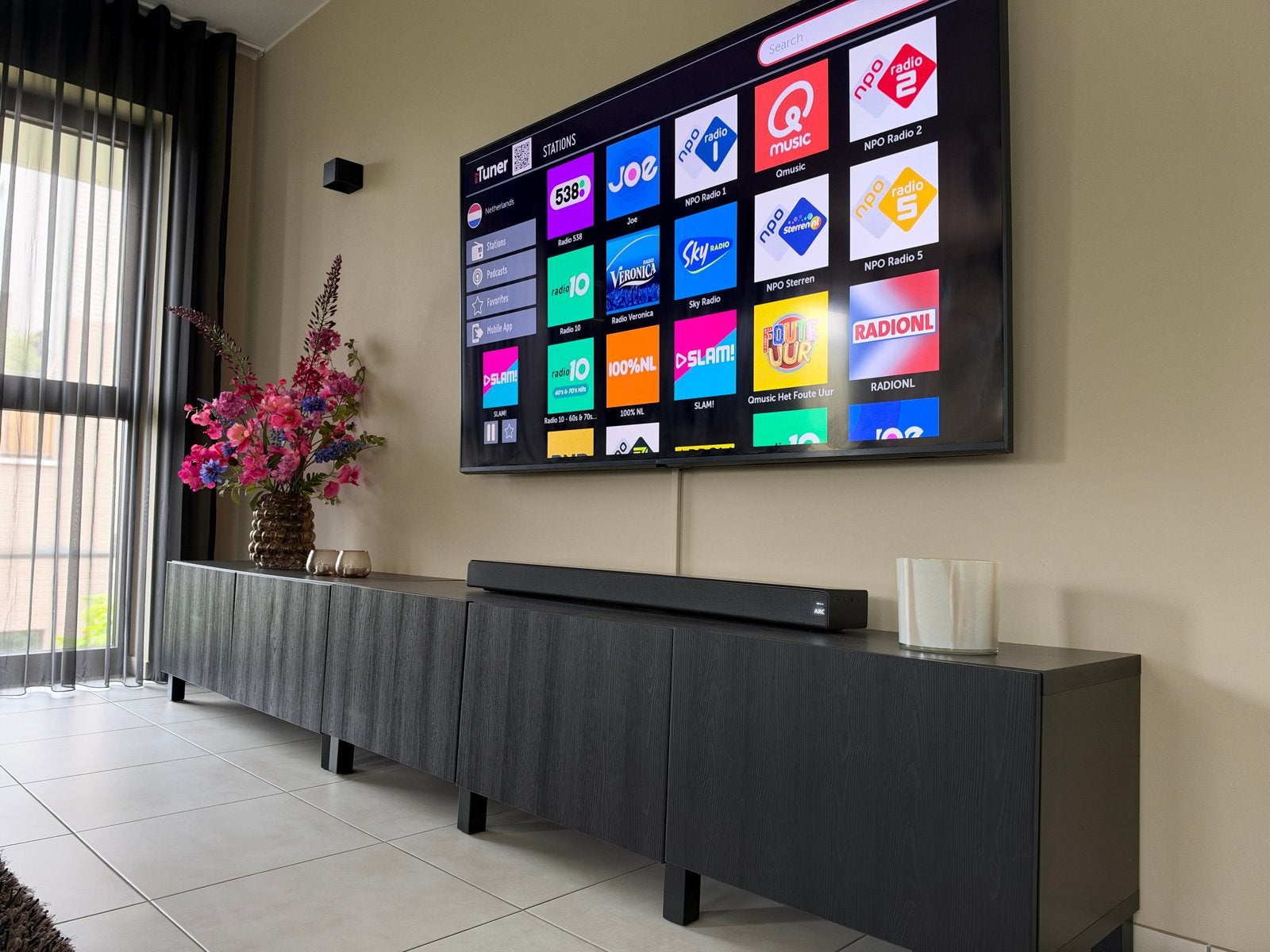 IKEA BESTÅ TV-meubel zwartbruin met deuren, Ophalen, Gebruikt, 200 cm of meer, Minder dan 100 cm