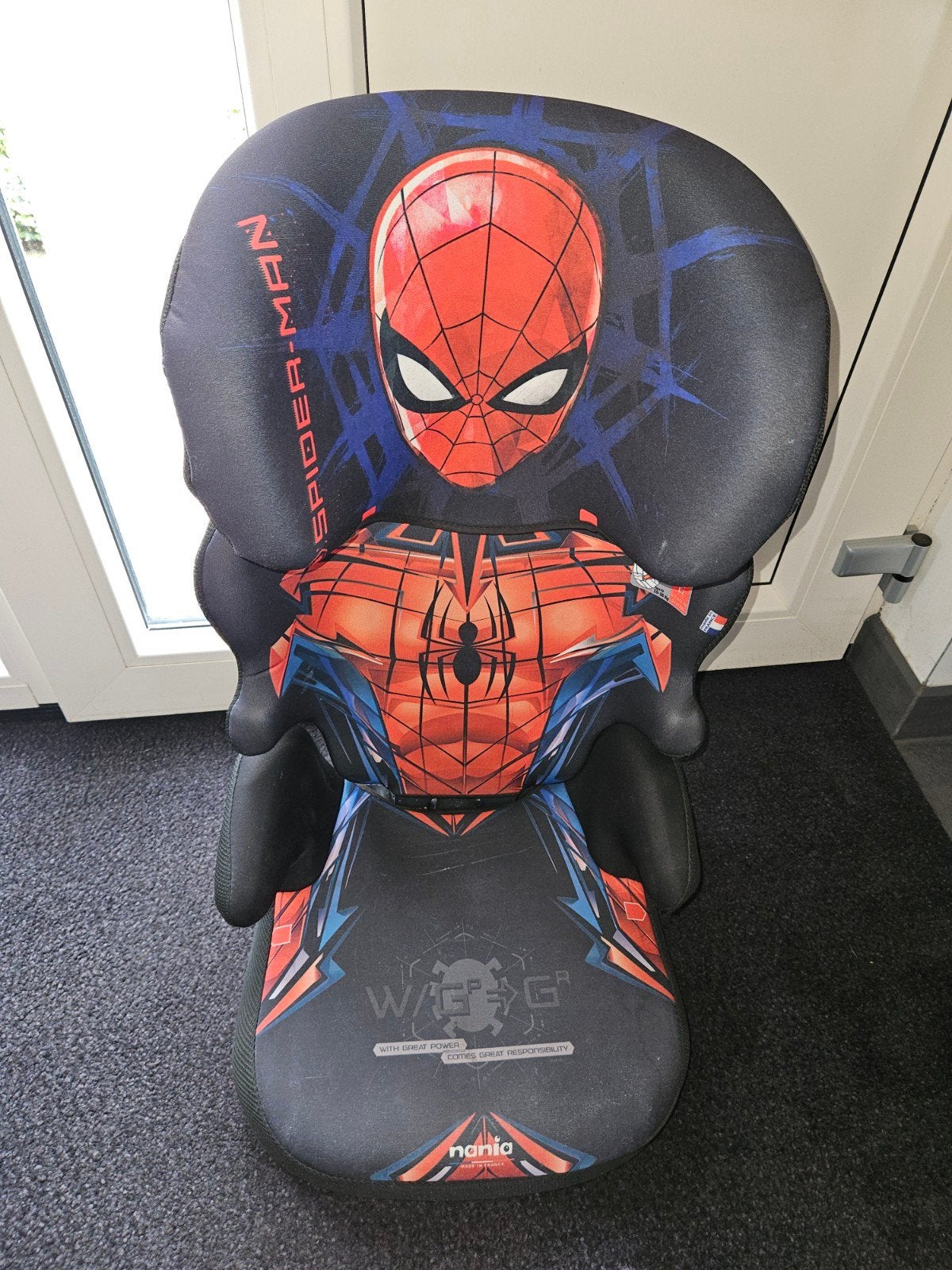 Nania Spiderman Autostoel - Groep 2/3 (15-36 kg), 15 t/m 36 kg, Ophalen, Overige merken, Gebruikt