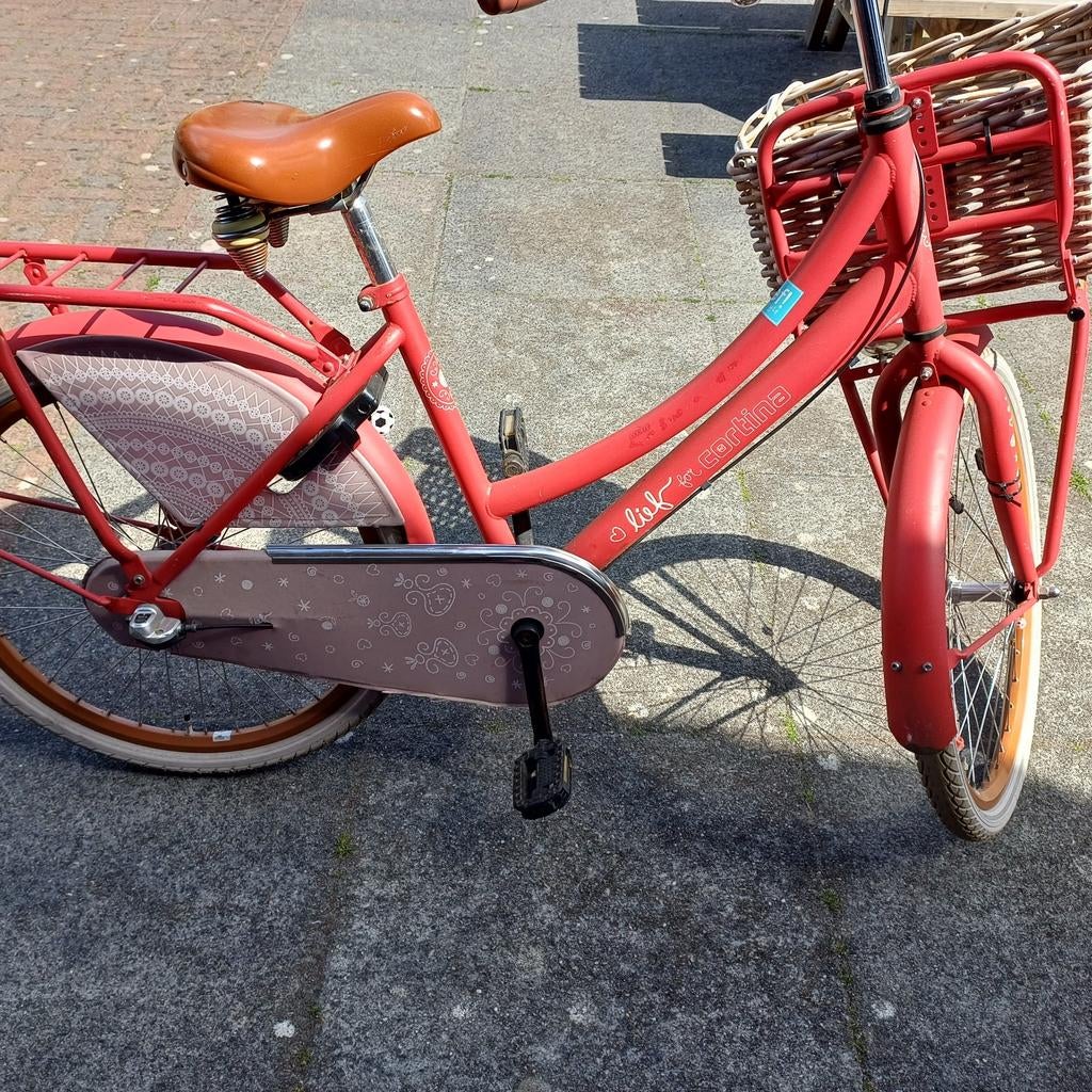 Lief! for Cortina Meisjesfiets - Rood met Mand, Ophalen of Verzenden, Gebruikt, Terugtraprem, Overige merken
