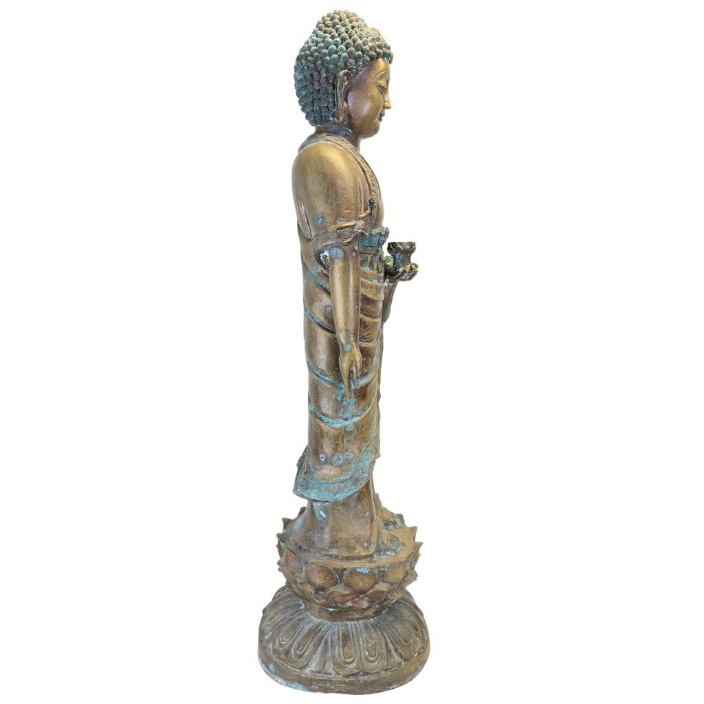 Boeddhabeeld – Medicijnboeddha – Chinees brons – 98 cm, Antiek en Kunst, China, Ophalen of Verzenden, Beeld, Brons