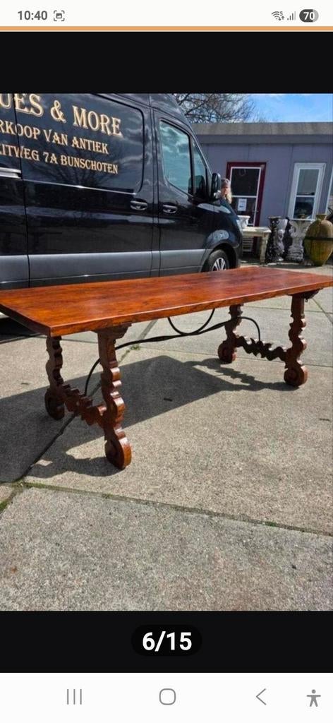 Antieke Spaanse eettafel 230 cm