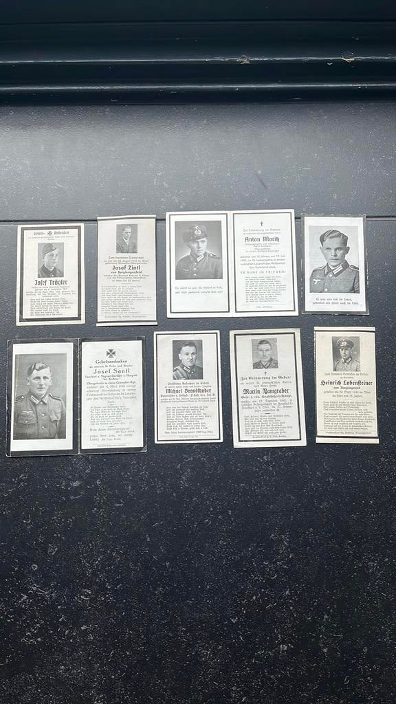 WO2 bidprentjes duitse militairen 8x, Verzamelen, Militaria | Tweede Wereldoorlog, Ophalen of Verzenden, Duitsland, Foto of Poster