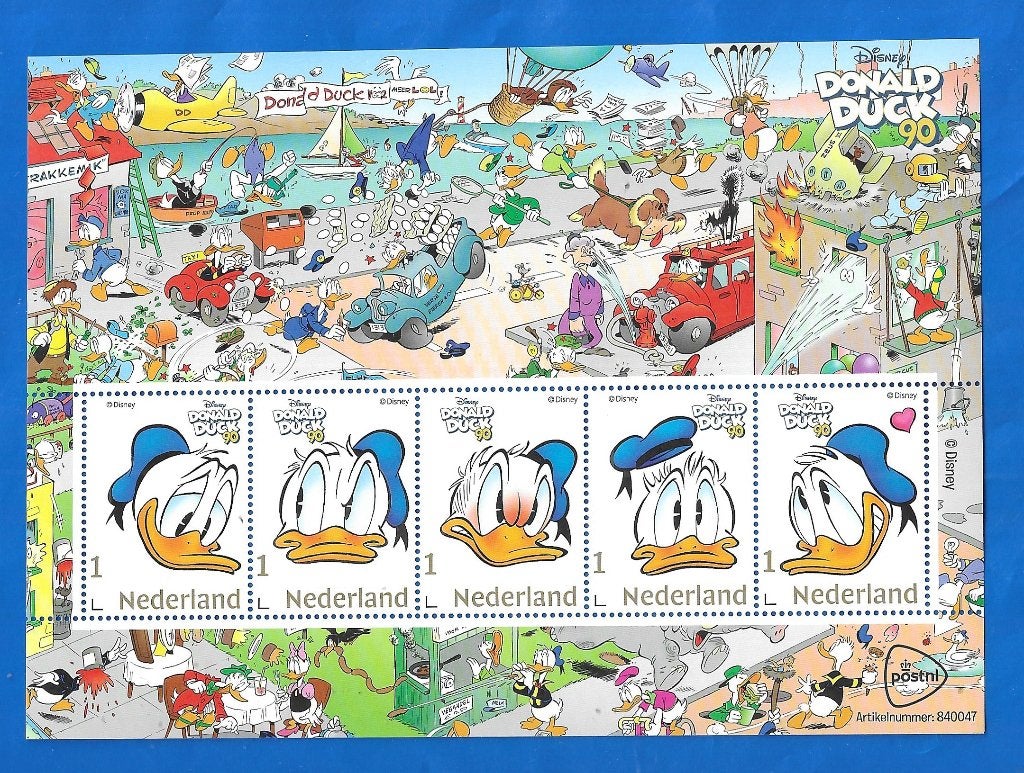 NVPH V3642P Donald Duck 90 jaar (postzegelvel), Verzenden, Na 1940, Postfris