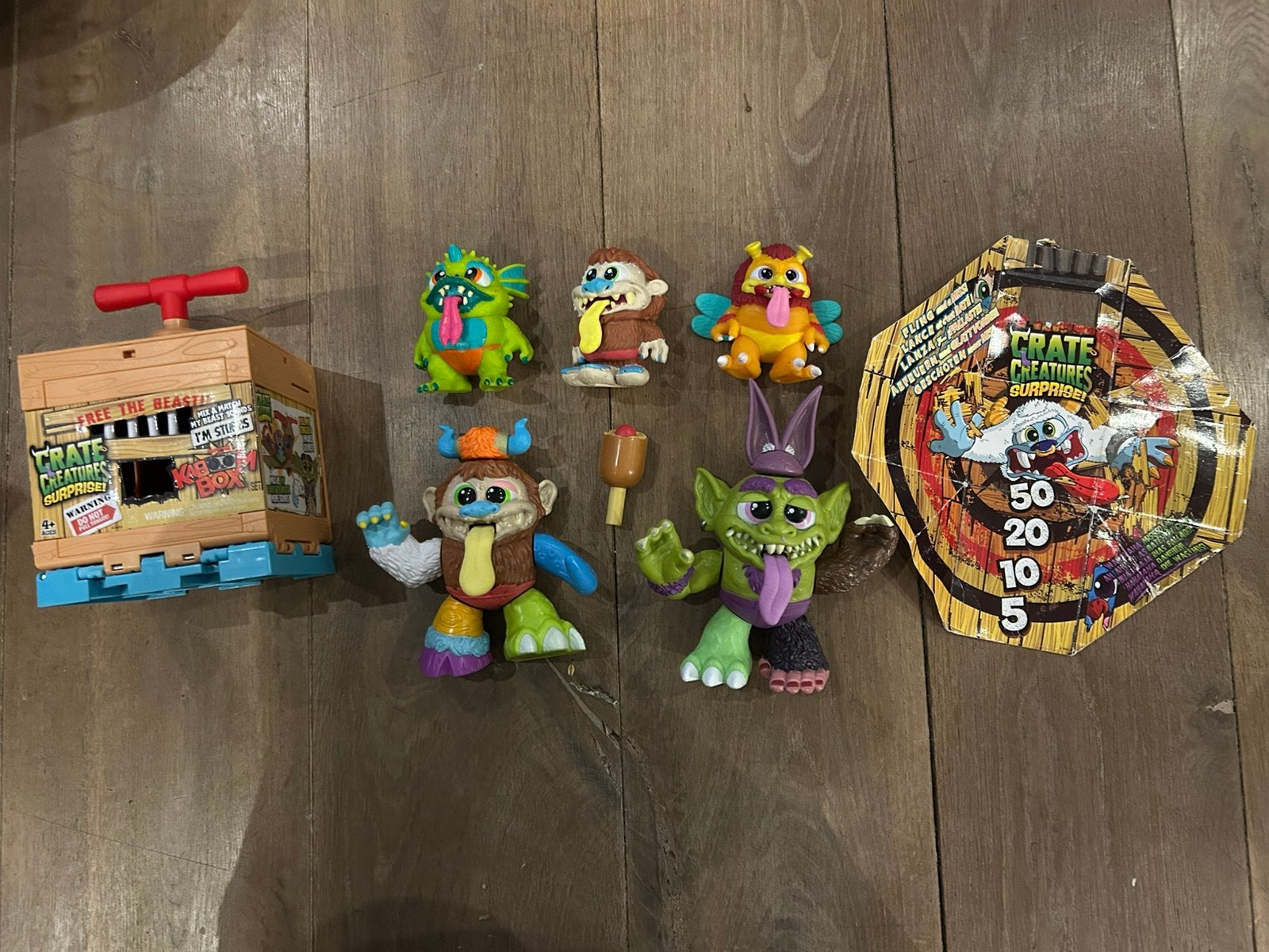 Crate creatures, 5 grappige figuren, Ophalen of Verzenden, Gebruikt