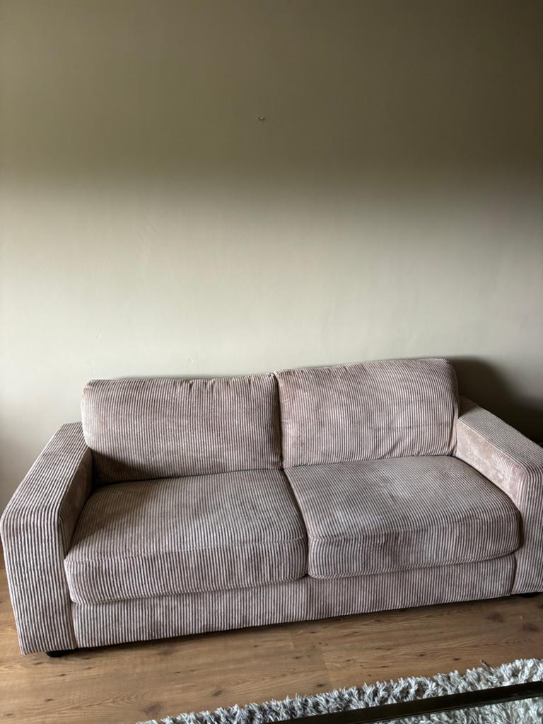 Ribstof bank ZGAN, Ophalen, 150 tot 200 cm, Tweepersoons, 75 tot 100 cm