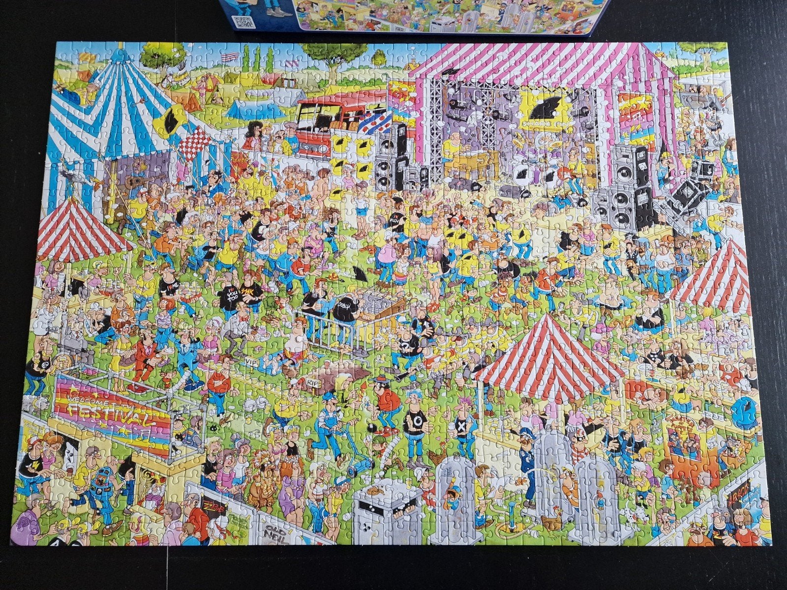 Jan Van Haasteren Pop Festival Puzzel 1000 Stukjes Compleet, Ophalen of Verzenden, 500 t/m 1500 stukjes, Zo goed als nieuw, Legpuzzel