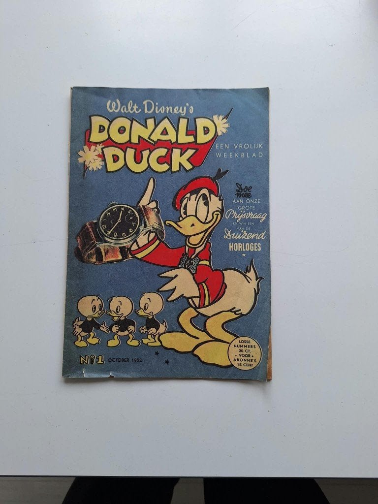 Herdruk van 1e Nederlandse Donald Duck (october 1952), Gelezen, Ophalen of Verzenden, Walt Disney, Eén stripboek