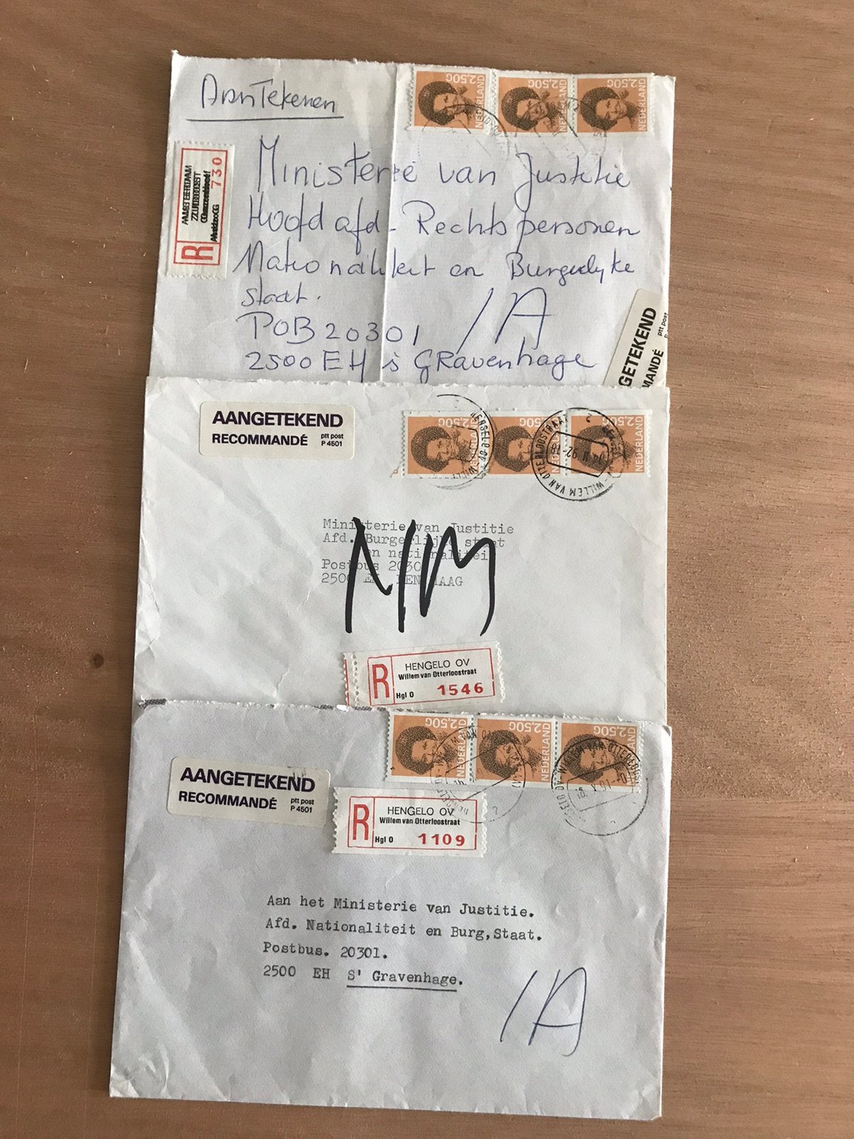 3 envellope met rolzegels, Verzenden, Brief