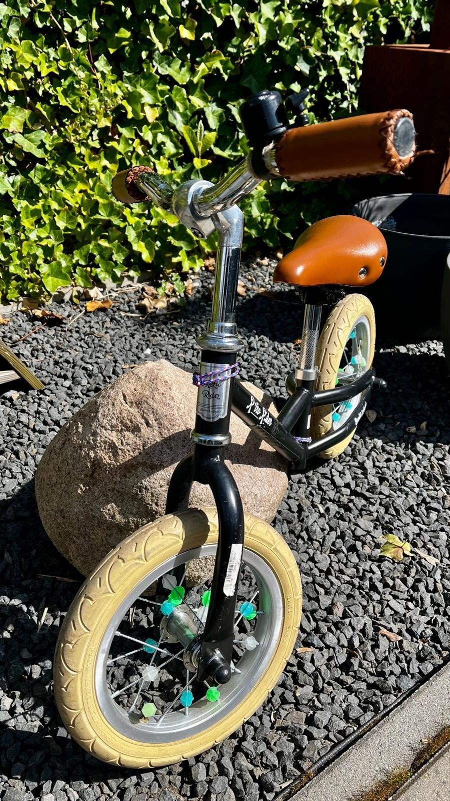 Retro Rider loopfiets - Zwart met bruin zadel, Ophalen, Zo goed als nieuw, Minder dan 16 inch, Retro Rider