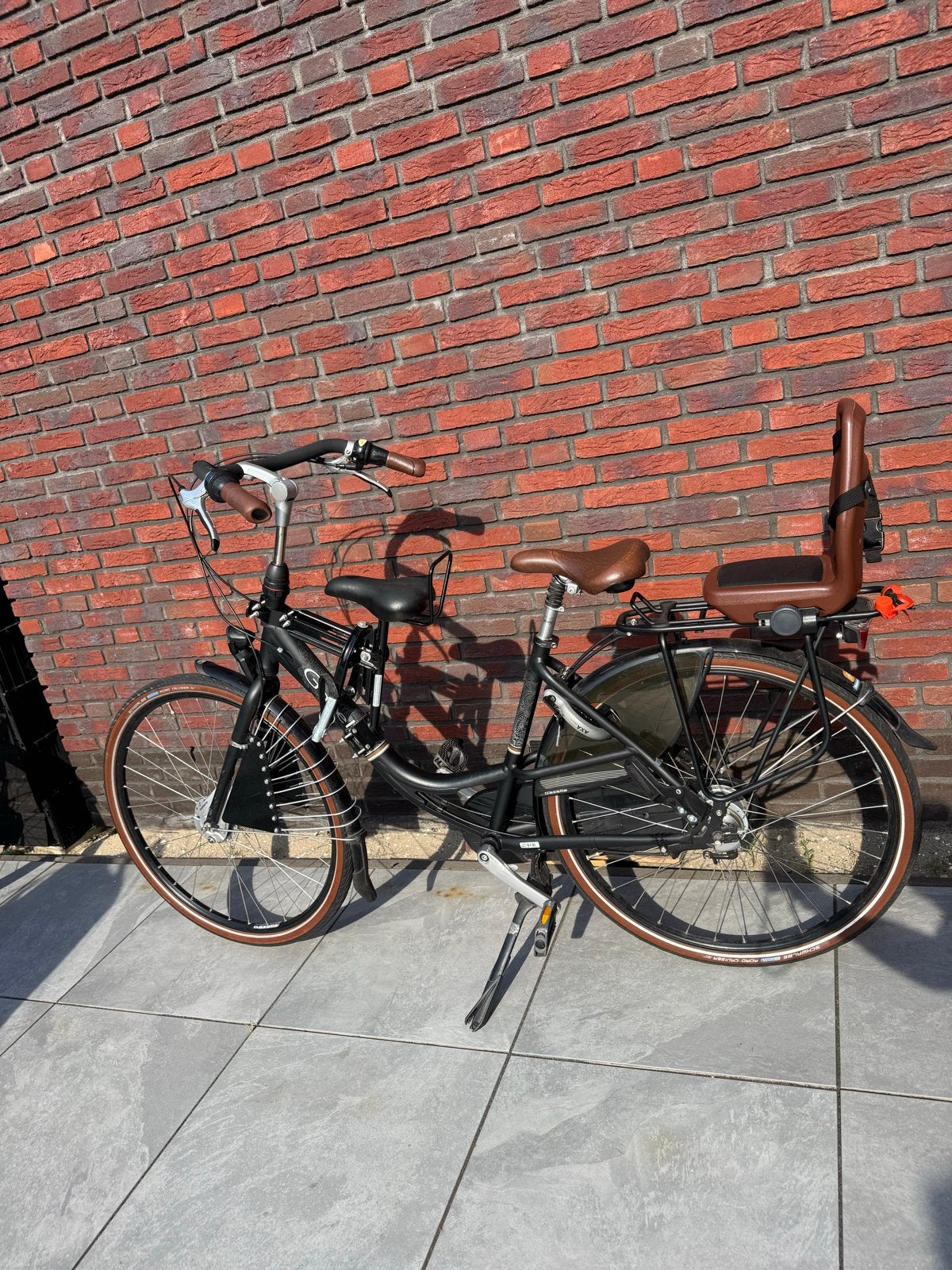 Gazelle Bloom mamafiets met 2 kinderzitjes, Ophalen, 2 zitjes, Gebruikt, Versnellingen
