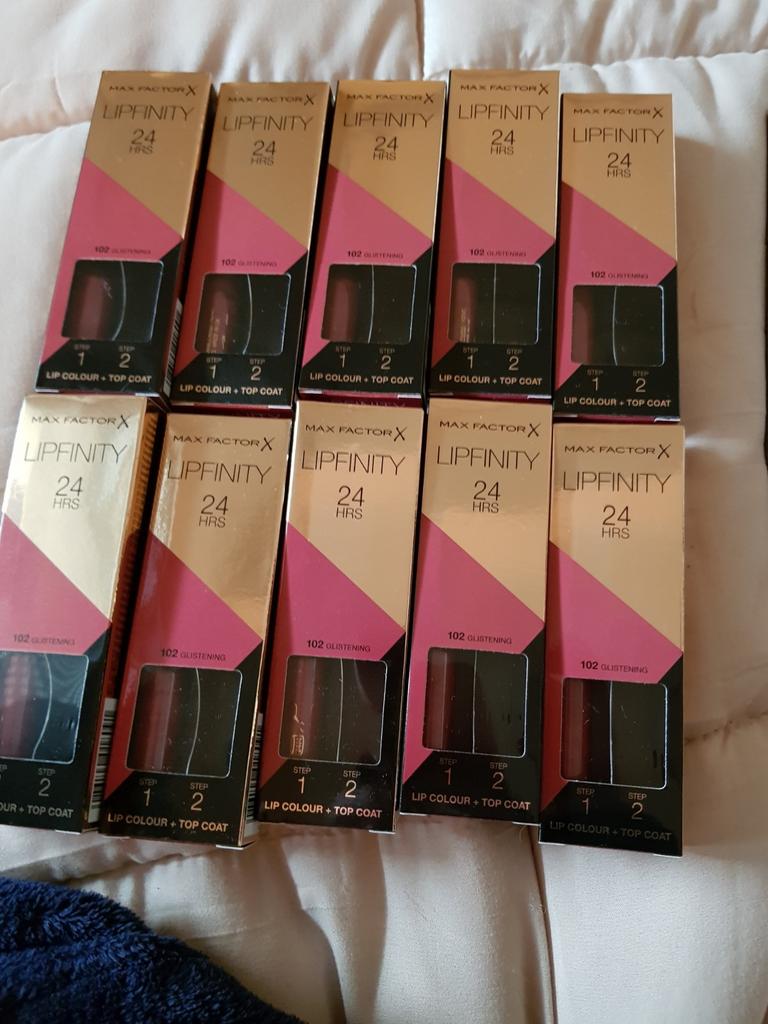 10 stuks maxfactor lipfinity zonder topcoat nr 102, Ophalen of Verzenden, Nieuw, Overige kleuren, Handen en Nagels