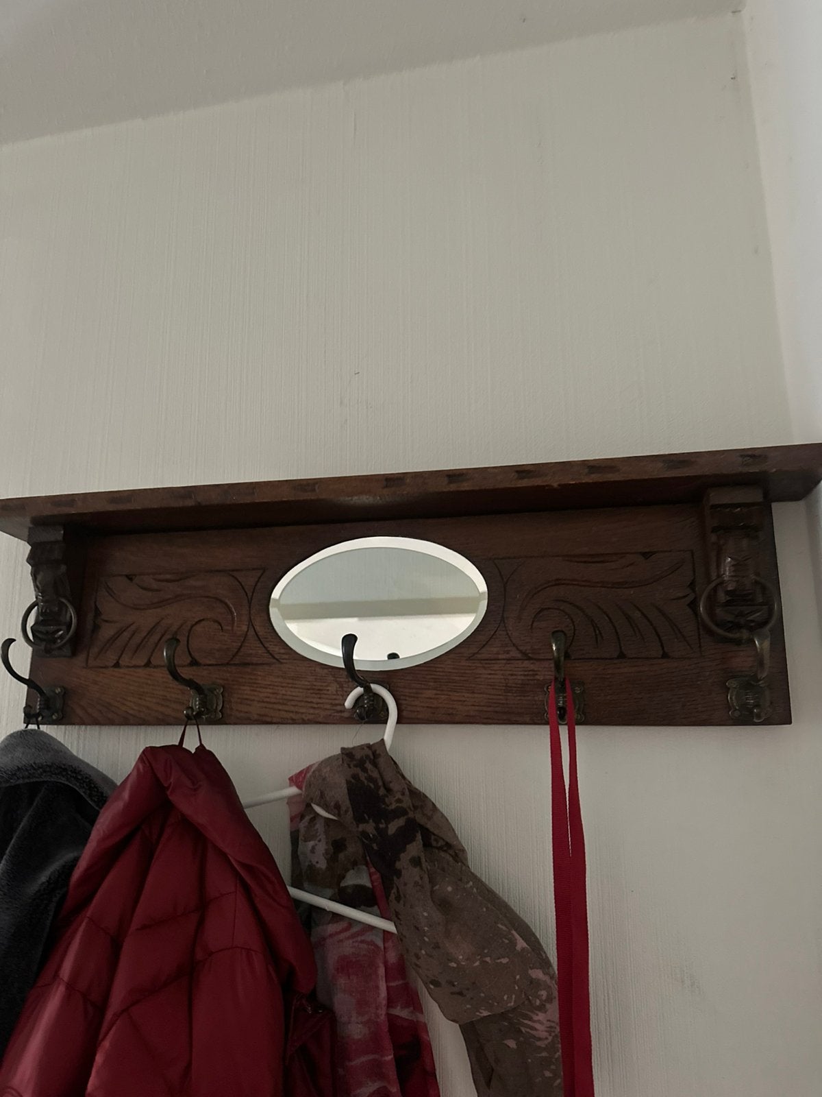 Kapstok met spiegel, Huis en Inrichting, Woonaccessoires | Kapstokken, Wandkapstok, Ophalen of Verzenden, Zo goed als nieuw, Minder dan 100 cm