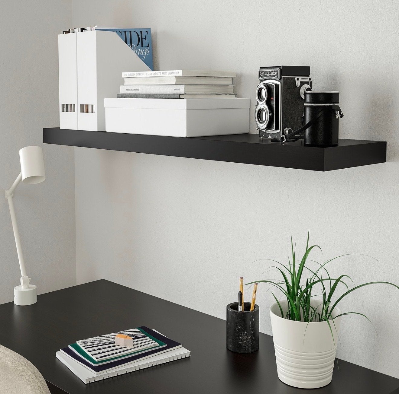 IKEA LACK Wandplank Zwart - Zwevend Design 3 stuks, Ophalen, Gebruikt