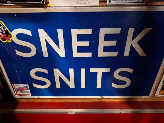Oud naamplaats bord Sneek, Ophalen, Gebruikt, Reclamebord