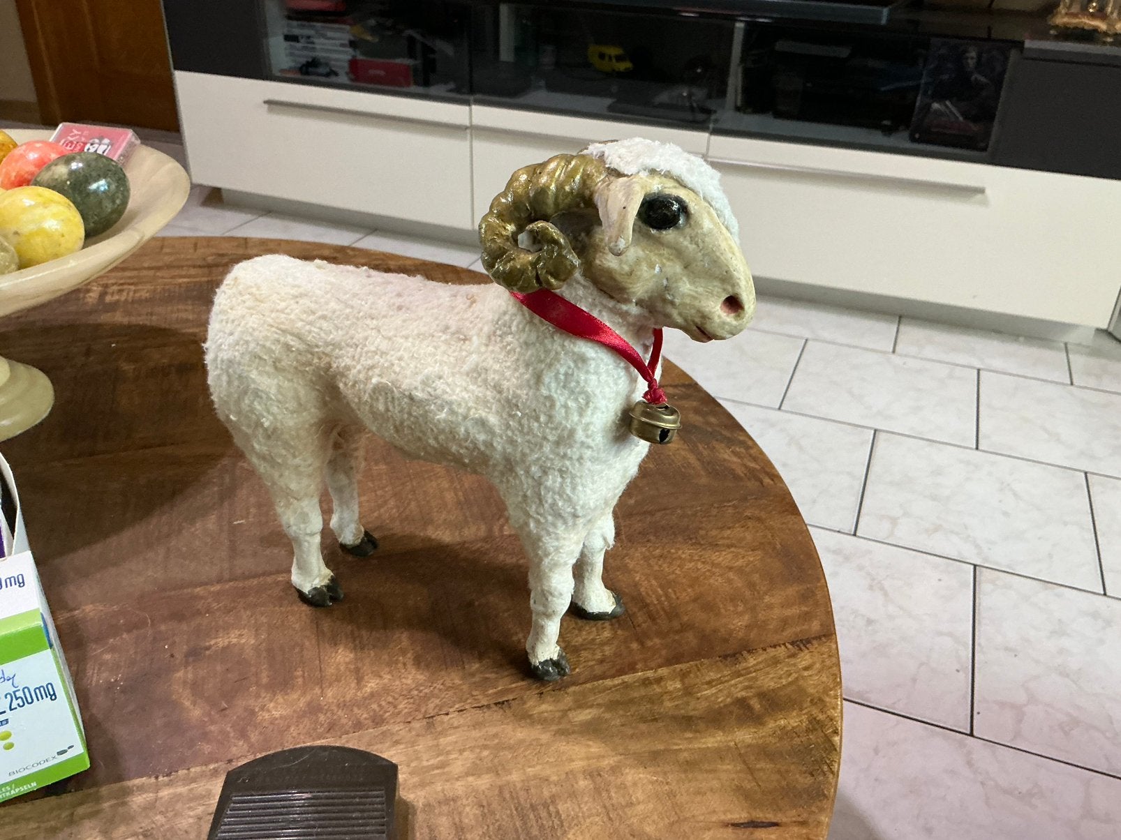Antiek schaap ram putz Erzgebirge xl formaat, Diversen, Ophalen of Verzenden