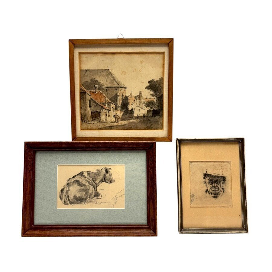 Hollandse School, drie werken, Jac. J. Koeman (1889-1978), Antiek en Kunst, Kunst | Schilderijen | Klassiek, Ophalen of Verzenden