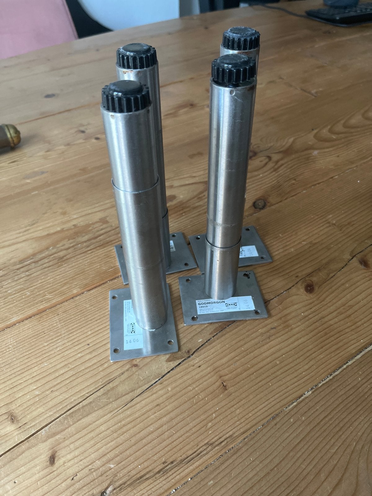 IKEA GODMORGON poten (4 stuks), Ophalen of Verzenden, Gebruikt