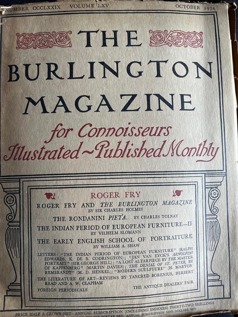 The Burlington Magazine - Oktober 1934, Ophalen of Verzenden, Gelezen, Overige typen