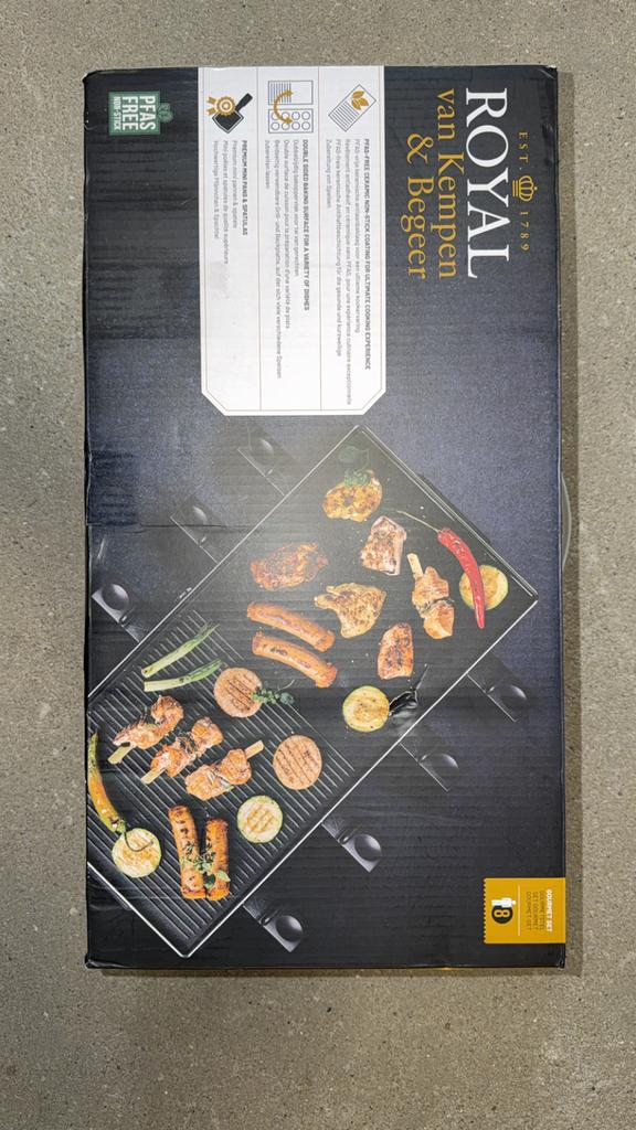 Royal van Kempen & Begeer Raclette Grill - 8 ps. Nieuw!, Witgoed en Apparatuur, Gourmetstellen, Ophalen of Verzenden, Nieuw, 8 personen of meer
