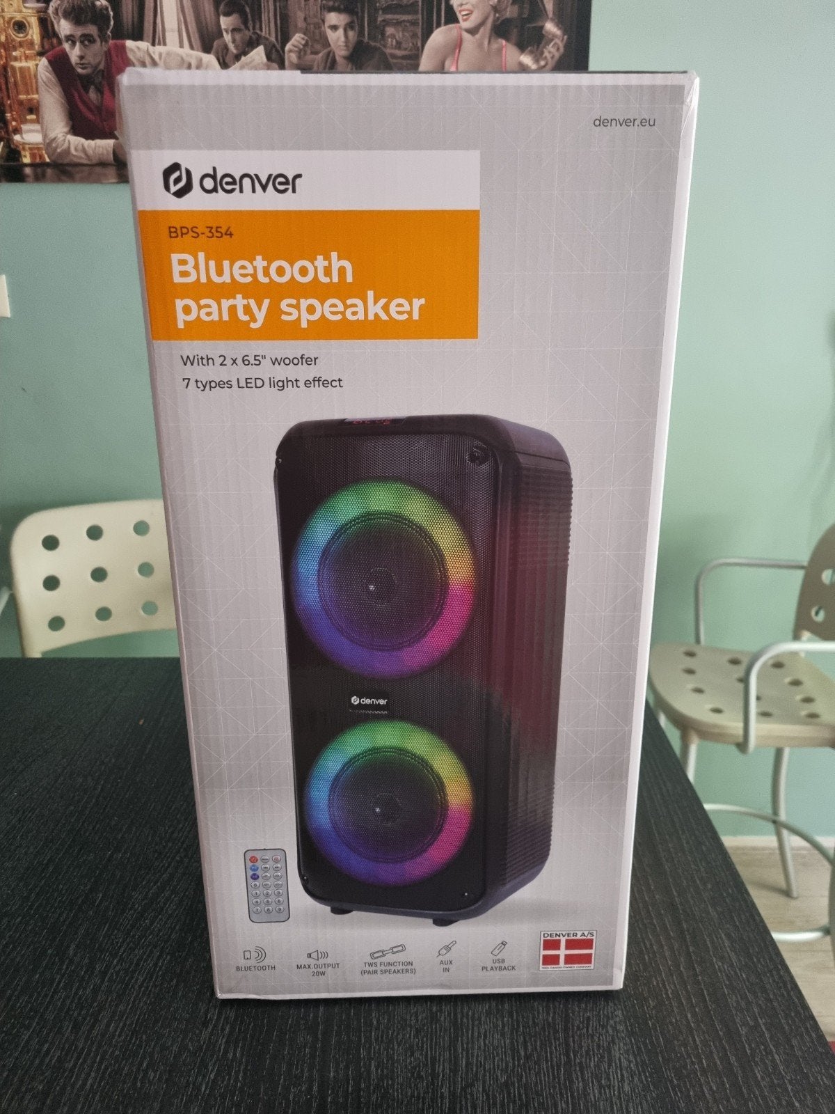 Denver BPS-354 Bluetooth Party Speaker met LED-lichteffecten
