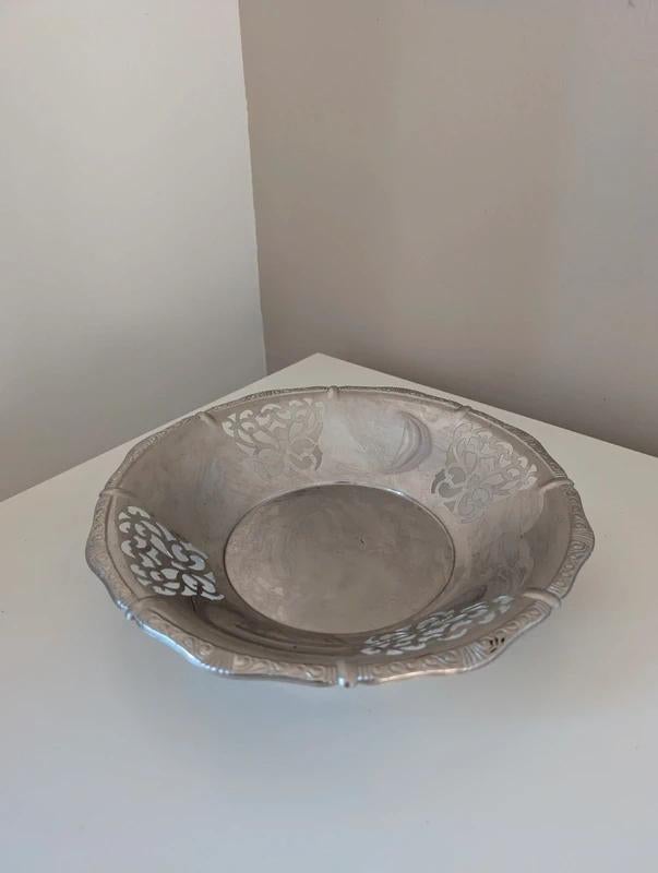 Vintage fruitschaal van Alessi - 29cm met ajour rand, Ophalen of Verzenden