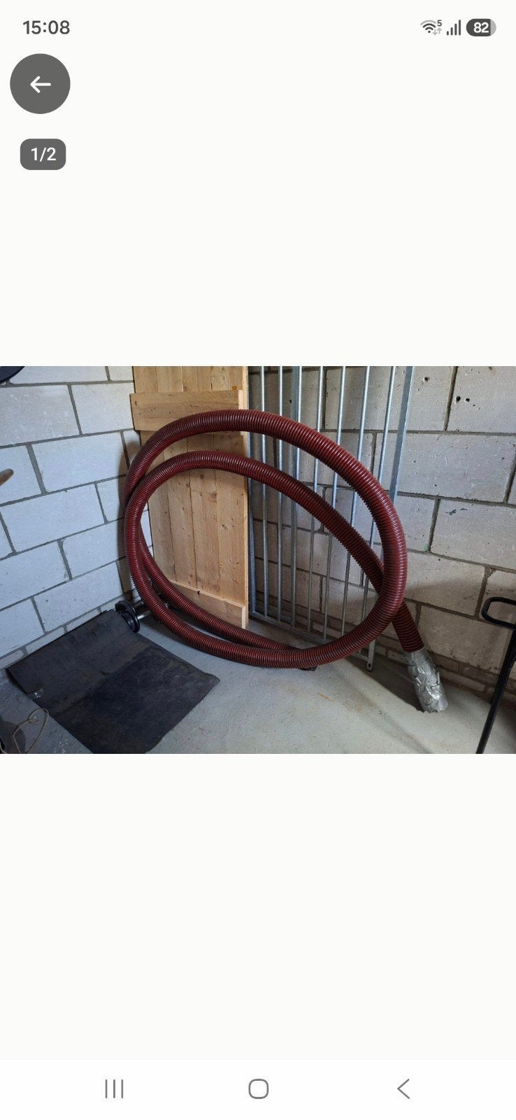 Rode flexibele slang doorsnede 90 mm, Ophalen, Gebruikt, Ventilator en Afzuiger