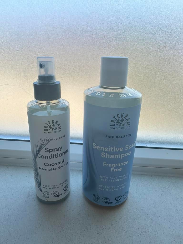 Urtekam sensitive scalp shampoo en spray conditioner, Ophalen, Zo goed als nieuw, Shampoo of Conditioner