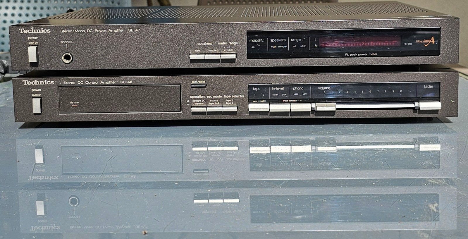 Technics SU-A8 Pre amp+SE-A7 Stereo DC Power Amp vintage 70s, Overige merken, Gebruikt, Technics, Tuner of Radio