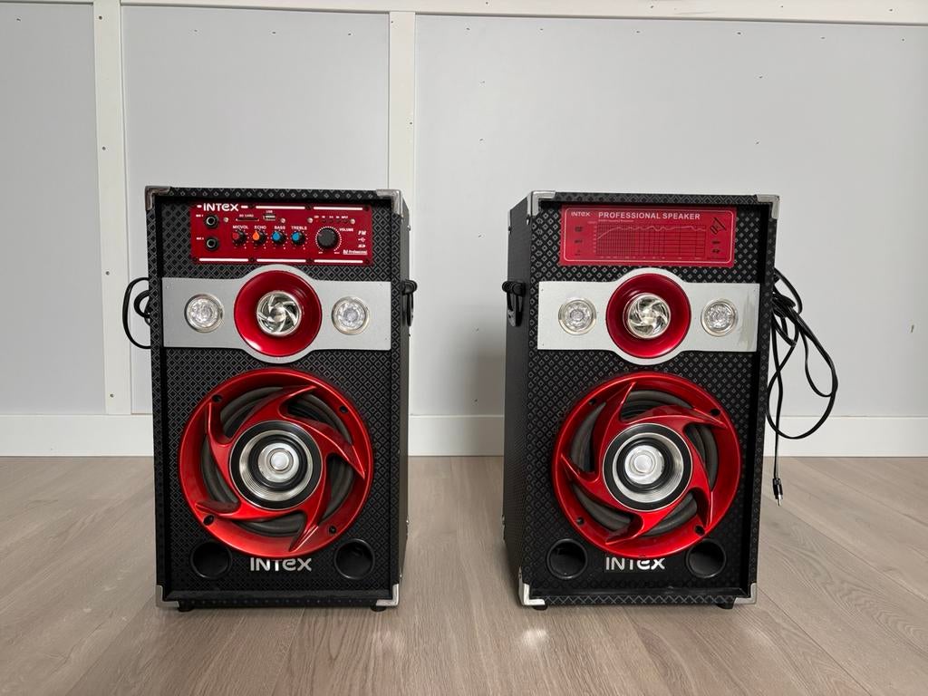 2x Intex DJ601K speakers, Ophalen, Zo goed als nieuw, Complete set