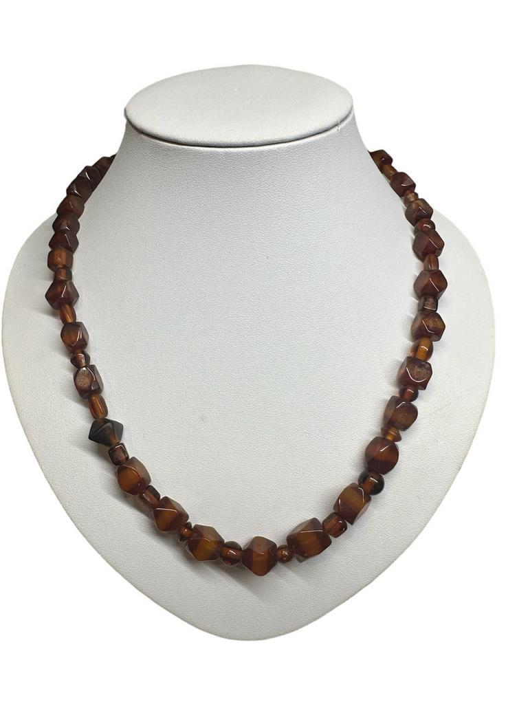 Prachtige Carneool ketting met 14k gouden slot, Sieraden, Tassen en Uiterlijk, Kettingen, Oranje, Ophalen of Verzenden, Zo goed als nieuw