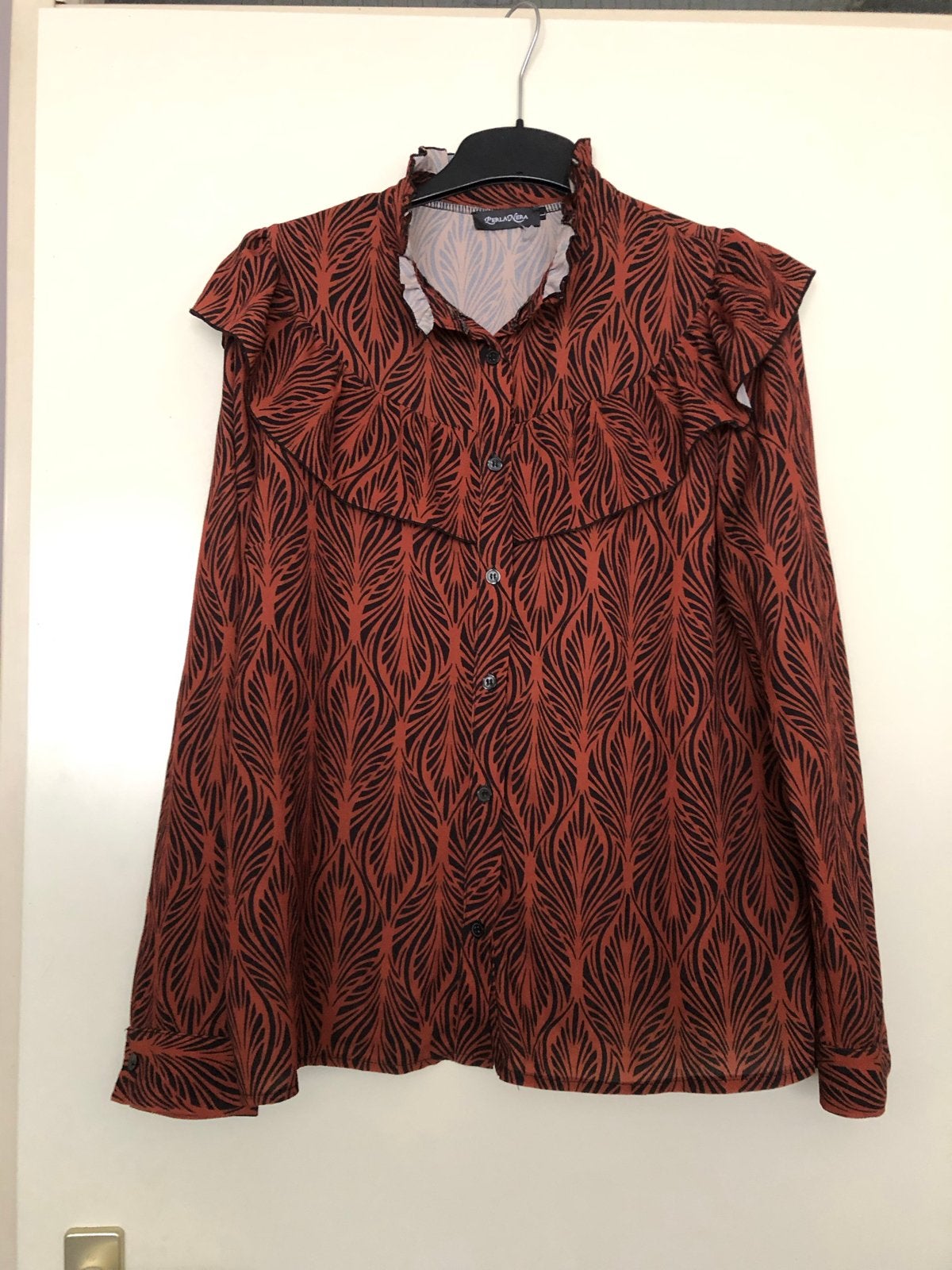 Perla Nera Blouse - Zo goed als nieuw kerstfeest tip!, Kleding | Dames, Ophalen of Verzenden, Zo goed als nieuw, Bruin