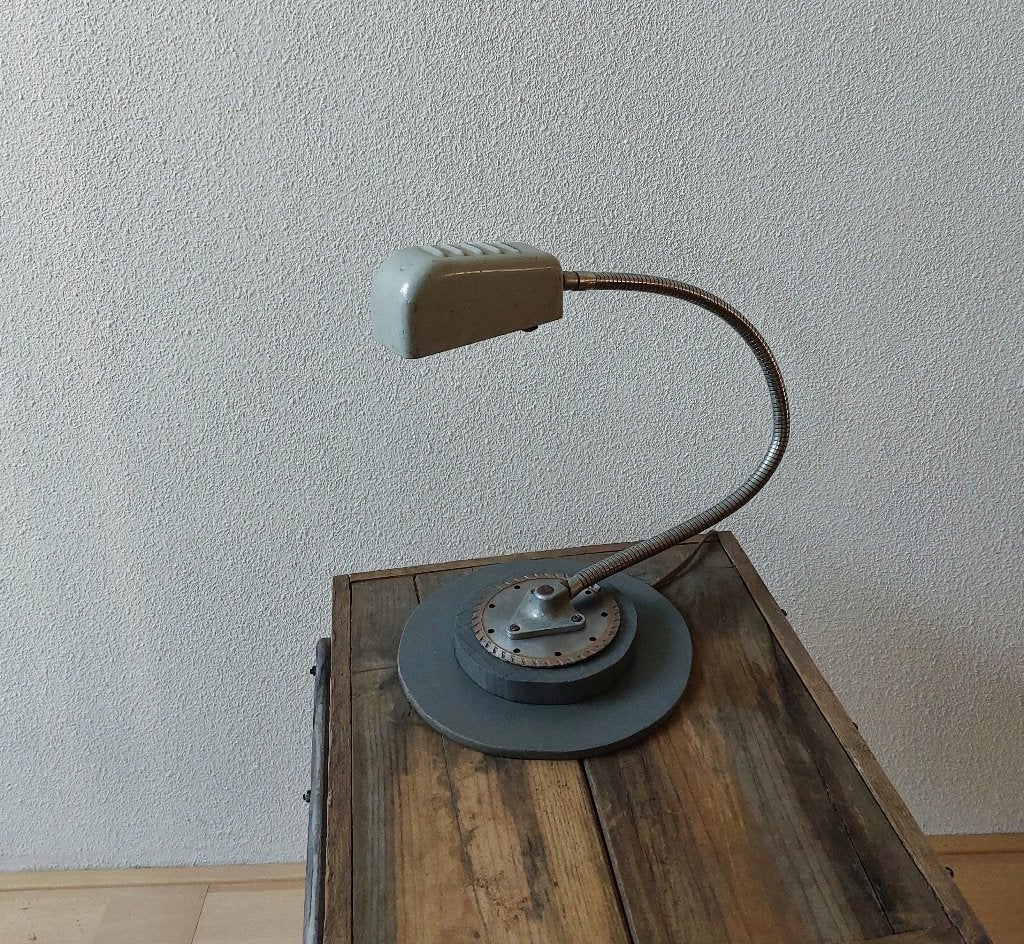 Industriele machinelamp Hotrod bureaulamp Vintage jaren 50, Ophalen of Verzenden, Zo goed als nieuw, Metaal, Minder dan 50 cm