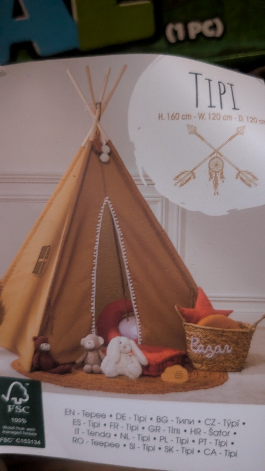 Nieuwe Tipi Speeltent voor Kinderen - H. 160 cm, Ophalen, Nieuw