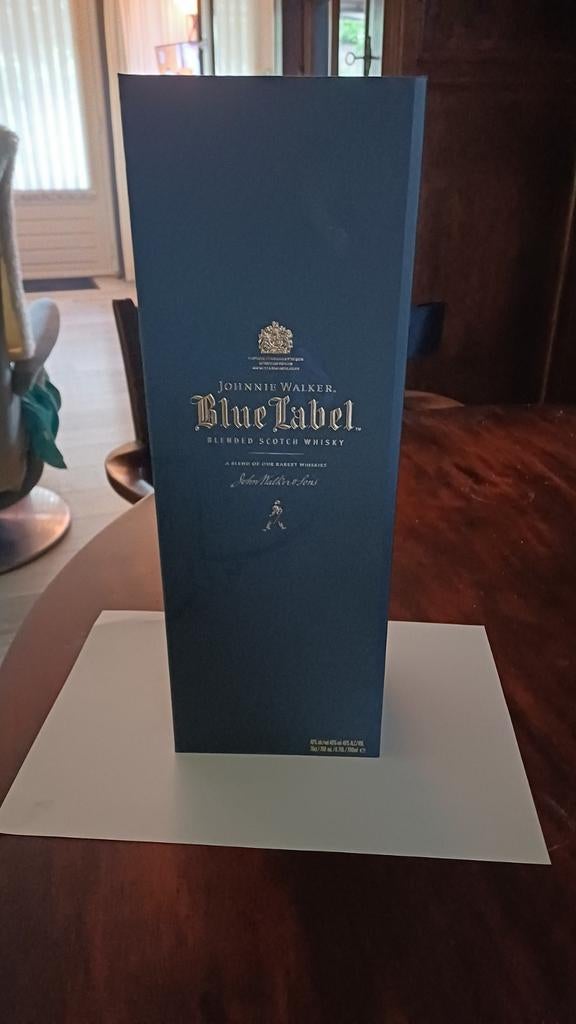Lege Johnnie Walker Blue Label fles en geschenkdoos, Ophalen of Verzenden, Gebruikt
